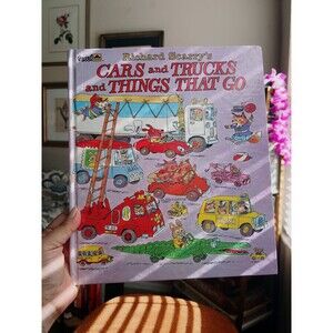 Vintage Richard Scarry's Cars and Trucks and Things That Go Hardcover Kid's Book